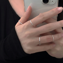 Fine Corrugated Ring PHYSICAL POLE FLASH THROUGH BODY 925 PURE SILVER CLOSED-END DESIGN TAIL FASTING FINGER JOINT FASTING CHILD