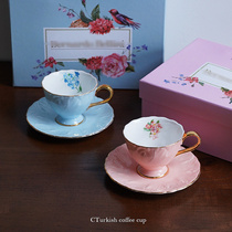 (superb) Italian original single delicately floral sketching ceramic Lower afternoon tea coffee cup Cup Saucer Kit