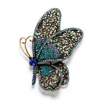New creative rhinestone butterfly brooch female temperament fashion coat pin accessories exaggerated pin jewelry jewelry accessories