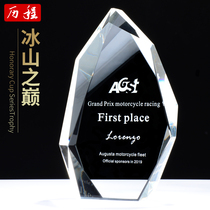 Crystal trophy custom medal Authorization card custom company outstanding staff award creative lettering veterans souvenirs