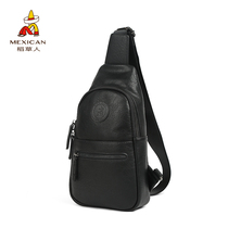 Scarecrow chest bag mens shoulder bag messenger bag trendy brand fashion leather bag mens bag sports and leisure small backpack