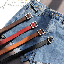 Non-porous ladies belt simple Joker Korean Fashion Net red same ins Wind black jeans belt Korean version