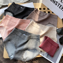 Customer color yarn cotton mid-waist belly hip breathable silk crotch High elastic hip triangle lace underwear