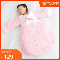 Full cotton era autumn winter baby gauze pure cotton side opening robes sleeping bag newborn anti-kick by anti-season stock
