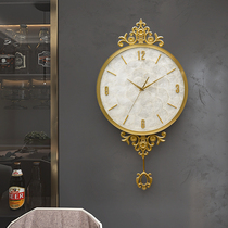 Eurostyle light extravagant brass hanging bell for home living room New Chinese rocking bell modern minimalist fashion personality swing hanging clock