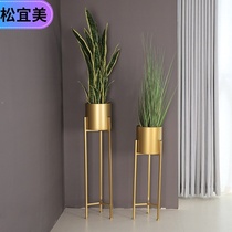 ins Nordic floor-to-ceiling indoor Wrought iron flower stand Creative living room green dill flower pot rack Office flower pot rack