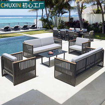 Nordic Outdoor Sofa Patio Casual Garden Villa Combo Waterproof Sunscreen Net Red Furniture Teak Simplicity Open Air