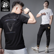 Meet Ko Short-sleeve T-shirt Male 2021 new summer clothing blouses Body Trends Reflective Printed Bronzed and Tide Cards Half Sleeve Men