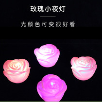 Valentines Day small gift luminous rose night light childrens toys wholesale Square night market stall ring toy