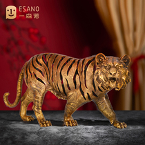 Chinese pure copper Tiger ornaments office living room fortune decoration high-grade tiger mascot company New Year gift