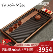 TOUCH MISS walnut tea tray whole solid wood cake dry foam drainage dual use kung fu tea set tray tea table