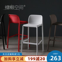 Modern simple bar chair High chair Bar high stool Household backrest bar stool Front desk chair bar stool Outdoor
