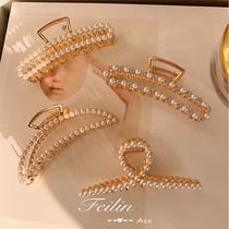 Woman on the hairclip clip headdress Pearl hairclip brain female issuing Japan and South Korea Pearl elongated gripper