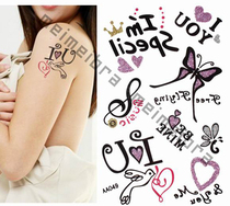Tattoo sticker English waterproof color sparkling AA049 butterfly cartoon child sticker