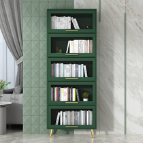 Meng Jiang Hong light luxury style green bookcase simple modern Nordic Shelf Study glass display cabinet bookcase