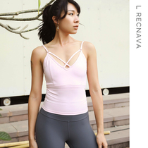 L RECNAVA SPORTS vest blouse FEMALE outer wear with chest pad beauty back running yoga fitness sling quick-drying CLOTHES