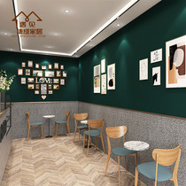 Dark green bamboo and wood fiber integrated wallboard Terrazzo wall skirt wallboard Restaurant beauty salon living room decorative gusset