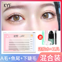kyf Yu Shuxin fairy Fishtail hair a type false eyelashes mixed fairy single cluster under the eyelash natural simulation set