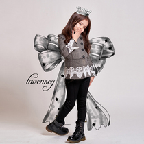 lavensey2022 new girls stand-up collar lace top short spring and autumn woolen long-sleeved thick woolen coat