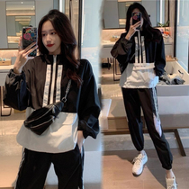 Pregnant woman Autumn Fashion Suite Fashion style Ocean Pisomer early fall out of the house shake-up casual sports Spring-autumn pregnant woman Two sets