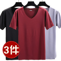 Mens Ice Silk Incognito short sleeve T-shirt Slim Stretch sports thin vest quick-drying base shirt summer