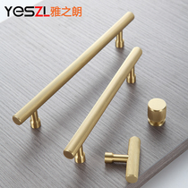 Elegant brass Brass Handle Cabinet Doors Light Lavish Nordic Golden Wardrobe Cupboard Drawer Cabinet Black Pure Copper Door Handle