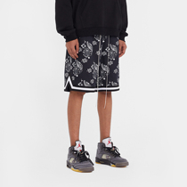 BONELESS washed army cloth cashew flower basketball shorts Street trend loose casual five-point pants