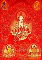 Qinghai Regong Collection of boutique Buddha Bodhisattva Renqing Cai let the teacher hand-painted 24K pure gold thangka