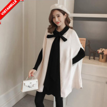 Maternity dress spring and autumn suit shawl cape coat Female tide mom sweater base shirt Maternity dress fashion section