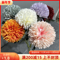 Simulation Thorn ball table tennis chrysanthemum wedding decoration single head big Thorn ball small hydrangea silk flower table flower arrangement
