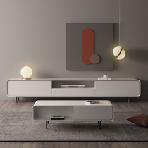 Nordic minimalist small family style Cupboard White Living Room Light Lavish Modern Tea Table TV Cabinet Combo 2021 New