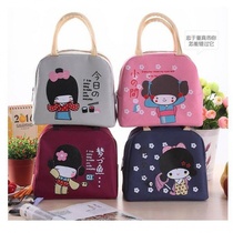 Cute lunch box bag put bowl pocket for primary school students with insulation bag Waterproof portable children with rice girl bento bag
