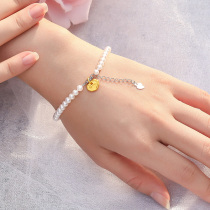 Meng Jinyuan gold pendant Ruyi long life lock gold lock 3D hard gold Ping An lock Xiangyun pendant bracelet