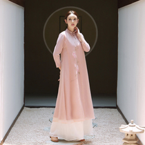 Chinese retro Zen women's autumn and winter new Chinese clothing tea clothing women's modified cheongsam skirt Chinese style dress