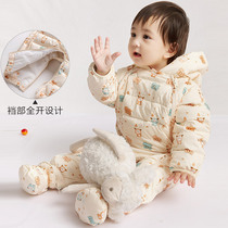 Conjoined down jacket baby clothes winter clothes 0 a 3 months 678 mens treasure female freshmen thickened ha clothes out to carry clothes 4
