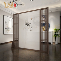 New Chinese solid wood fence grille screen decoration living room office meeting room bedroom bamboo partition seat screen
