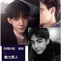 S925 silver earrings mens domineering society single earrings mens black handsome earrings