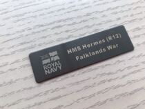 A modern ship nameplate in the UK