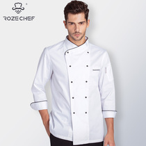 Chef overalls men long sleeves autumn winter clothes Western Restaurant Hotel bread kitchen upscale chef chef uniform size