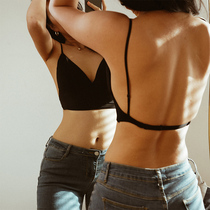 Xiansan simple glossy French slender big backless underwear thin holiday invisible slim triangle cup bra beautiful back summer