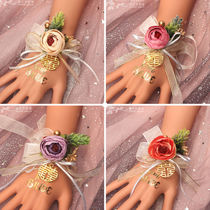Bridesmaid wrist flower Mori Bridal sister group Groom best man corsage Full set of lapel flowers Wedding welcome Wreath Wrist flower