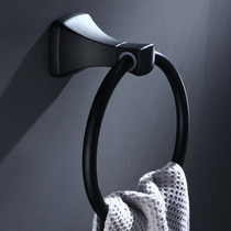 Toilet non-perforated black towel ring bathroom foot cloth hanger kitchen dishwashing cloth rack toilet towel ring