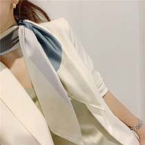 Mrs. Too good-looking color simple silk scarf 90cm square towel chic thin scarf scarf scarf shawl