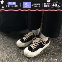 Yamamoto wind niche design canvas shoes women ulzzang Joker Korean version of black board shoes ins tide retro port flavor