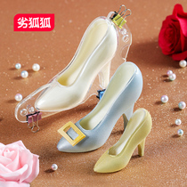 Valentines Day high heels mold Net red creative 3D three-dimensional high heels chocolate mold cake decoration crystal shoes