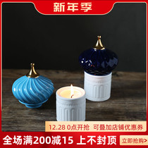 W1962 export American ceramic golden dome roof architectural modeling small storage tank toothpick tube aromatherapy