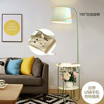 Floor lamp Bedroom living room Nordic warm simple modern shelf Coffee table lamp Remote control creative bedside vertical lamp