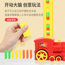 Cheap Good Goods transparent dominoes intellectual children automatic release brand electric train shake