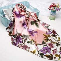 Silk Scarf Female Foulard Satin Square Head Scarves 90*90cm