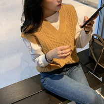 2021 Spring and autumn new ladies trendy fashion design sensation small crowdwear vest knit waistcoat for autumn and winter horse